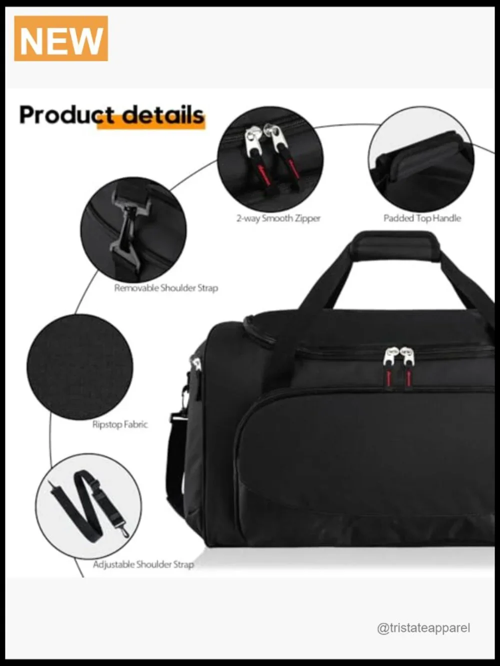 50L Large Durable Duffle Bag for Travel Workout Fitness Sport